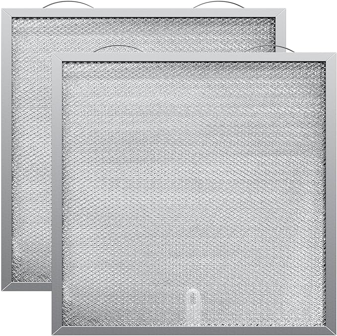 WA6500 QT20000 BPQTF B-roan Stove Hood Vent Filter 11.25"x11.25"x0.38" Aluminum Mesh Charcoal Combo Grease & Carbon Freshens Kitchen Air