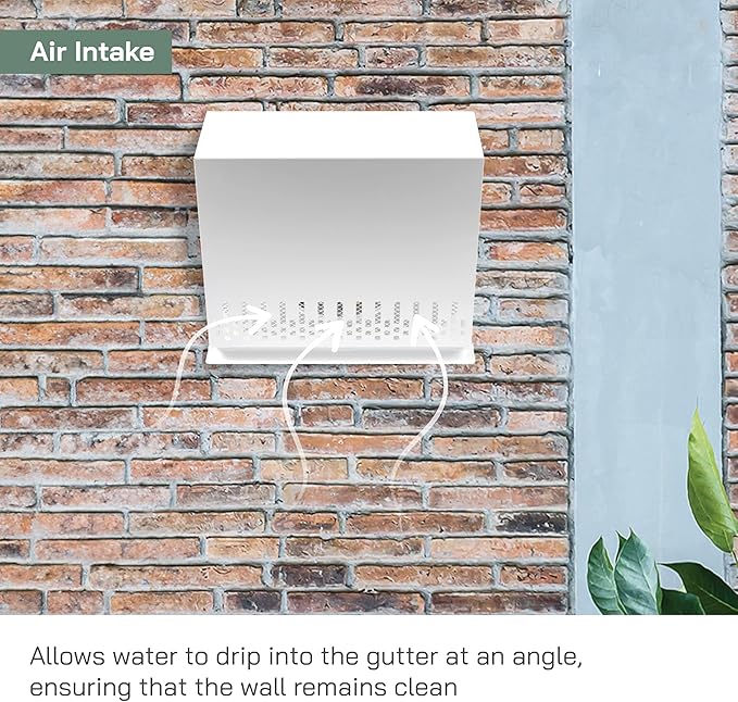 Vent Systems 10" Inch Air Supply Vent Cover with Rubber Gasket - White Galvanized Steel - Robust and Weatherproof Outdoor Air Intake Box - Duct or Surface Mounting - Rain and Snow Protection