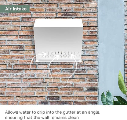 Vent Systems 10" Inch Air Supply Vent Cover with Rubber Gasket - White Galvanized Steel - Robust and Weatherproof Outdoor Air Intake Box - Duct or Surface Mounting - Rain and Snow Protection