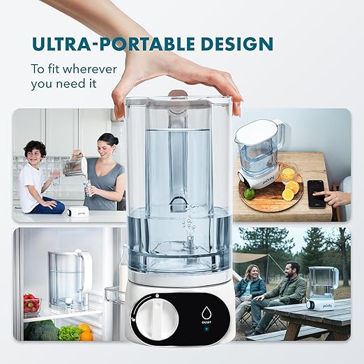 Compact 50oz Countertop Electric Water Filter Pitcher – Removes 99% of Lead, Microplastics, PFAS & Chlorine – Advanced Carbon Block & UltraFiltration Technology – 6 Months Filter Life