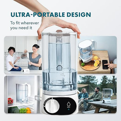 Compact 50oz Countertop Electric Water Filter Pitcher – Removes 99% of Lead, Microplastics, PFAS & Chlorine – Advanced Carbon Block & UltraFiltration Technology – 6 Months Filter Life