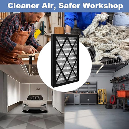 2 Pack 5-Micron Outer Air Filter Replacement Compatible with WEN 3410, POWERTEC AF4000, Shop Fox W1830, Grizzly G0738 Air Filtration System for Workshop, Part 90243-027-2