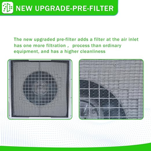 HEPA H14-Filter Laminar Flow Hood Updated FanFilter Unit（Include HEPA Filter）100/ISO Class 5 Cleanroom/Laboratory/Cleanroom/Mushroom Room, Laminar Air Flow Hood(46.2"x22.6"110V，Dual Machine)
