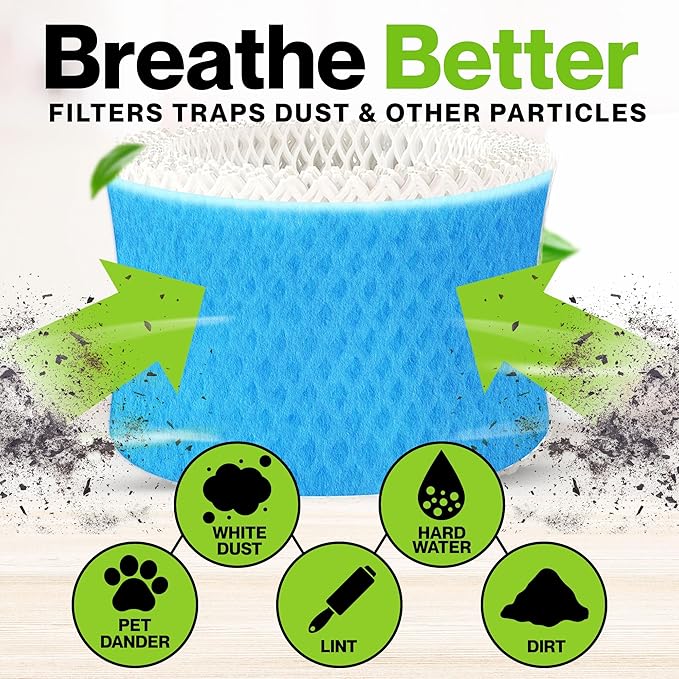Durabasics 6 Pack of Premium Humidifier Filters Compatible with Honeywell Humidifier Filters HAC-504, HAC-504AW & Honeywell Filter A | Replacement for HCM 350 Cool Mist Humidifiers