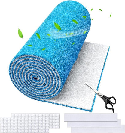 Air Vent Filters,20"x100"Cut to Fit Air Filter Material (80+Filters),MERV 8 Electrostatic Air Vent Filter for Home Floor, Grilles, Ceiling, HVAC Furnace Vents, With 48PCs Adhesive Hook Tape