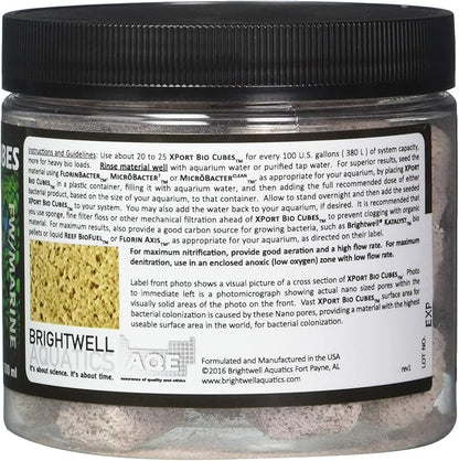 Brightwell Aquatics Xport BIO Cubes - Ultra-Porous Biological Filter Media for Filtration in Marine and Freshwater Aquariums, 500-ml (XPCubeBIO500)