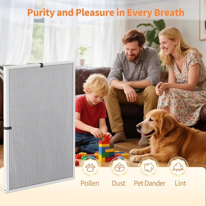 2-Pack 24x36x1 MERV 8 Reusable & Washable Electrostatic Air Filters - Long-Lasting Filter for HVAC, Furnace & Air Conditioner Units, Actual Size: 23-5/8” x 35-5/8” x 7/8”
