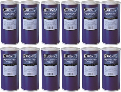 Bluonics 12-pack Carbon Water Filters GAC Granulated 4.5" x 10"
