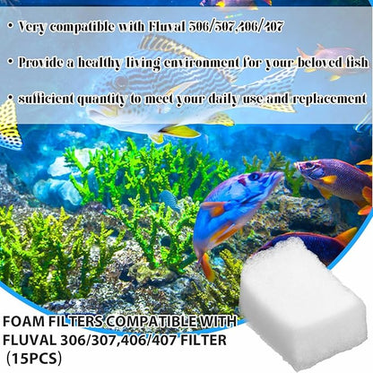 Baquler 30 Pcs Filter Media Compatible with Fluval 306 307 406 407 Water Polishing Pads Polishing Filter Pads