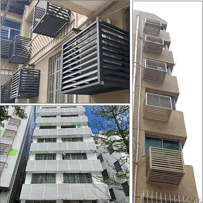 Multifunctional Aluminum Shutter Privacy Fence, Mini Split Cover for External Units, freestanding Enclosure to Cover Garbage Or Units, Noise Reduction, Suitable for Garden, Balcony, Outdoor ( Color :