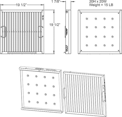 Captrate COMBO Stainless Steel Baffle Restaurant Hood Filter, (20" High x 20" Long)