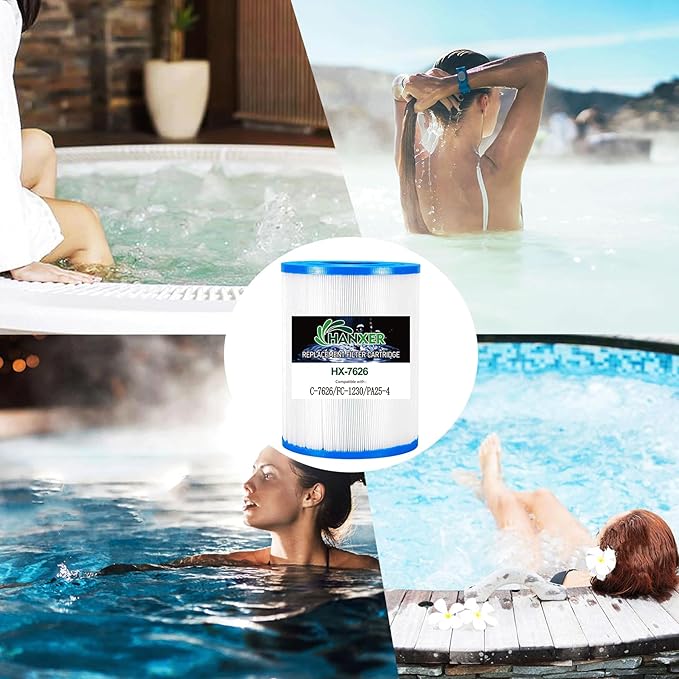 HANXER® Spa Filter Cartridge Replaces for C-7626, CX250RE, Star-Clear C250, PA25-4, PA25-4/M4, FC-1230, 70251 Hot Tub Filter, 25 sq.ft, 1 Pack