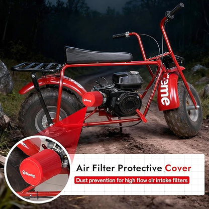 62mm Mini Bike Air Filter Cover for Predator 212cc 196cc 224cc 99cc Coleman CT200U CT200U-EX BT200X B200R B200 KT196 CT100U CC100X Baja MB165 MB200 DB30 Mini Bike Go Kart Parts (Red)