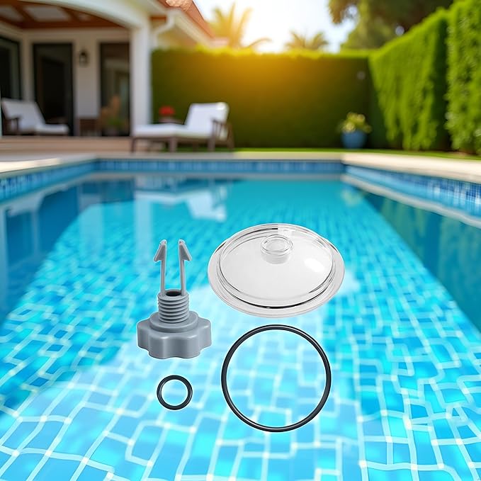 SF80110-1 Leaf Trap Cover Lid,Pool Leaf Trap Cover Lid,O-Ring & Valve,Fit for Intex 12 Inch (Pump Flow Rate: 2,100 GPH) Sand Filter Pump,NOT Fit for Intex 14&16 Inch,Sand Filter Pump Replacement Parts