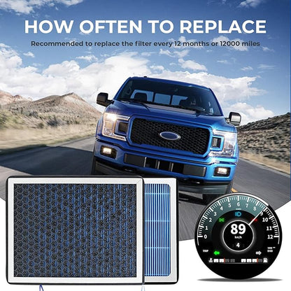 CF11966 Cabin Air Filter with 2016 2017 2018 2019 2020 2021 2022 Chevy Silverado 1500 2500 3500 HD Tahoe Colorado Cruze Equinox Impala Malibu Blazer Cadillac GMC Carbon Accessories Air Filters