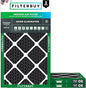 Filterbuy 15x25x1 Air Filter MERV 10 Odor & Allergy Defense with Activated Carbon (3-Pack), Electrostatic Pleated HVAC AC Furnace Filters Replacement, Made in USA (Actual Size: 14.50 x 24.50 x 0.75)