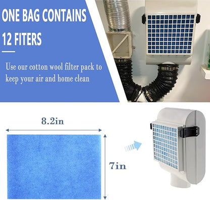 Indoor Dryer Vent Filter for FUNMAS Indoor Dryer Polyester Fiber Filter for Better vent replacement filters -12 Pack