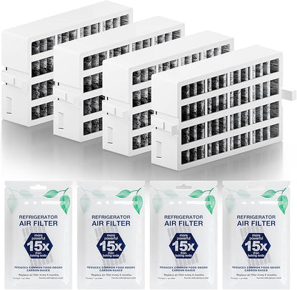 W10311524 AIR1 Refrigerator Air Filter Cartridge Replacement for Whirlpool Kenmore Refrigerator Compatible with Fresh Flow Refrigerator Air Filter, White, 4 Pack by Funmit