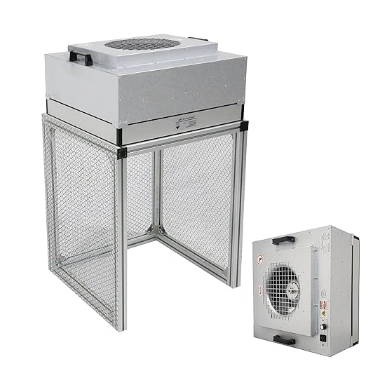 INTSUPERMAI Vertical Laminar Flow Hood Air Flow Clean Bench Workstation with HEPA Filter Lab Fume Hood Air Volume 294-411 cfm Dust Free Room Workshop for Phone LCD Repair Workshop Laboratory 110V