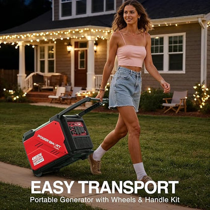 PowerSmart 4800-Watt Portable Inverter Generator with Electric Start, Super Quiet，Wheel Handle Kit, CO Protect, RV Ready, Parallel Capable Included, EPA Compliant