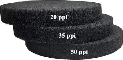 Aquarium Pond 5 Gallon Bucket DIY Bio Sponge Filter Media Pad Rounded 11x11 (20-35-50ppi Set)