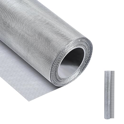 20 Mesh 304 Stainless Steel Mesh Screen, 24''×118''（60cm×300cm） Wire Screen Mesh, Rust Free Woven Wire Mesh, Metal Mesh Screen for Air Vents, Window Screen, Filters, Cage,Garden Covers