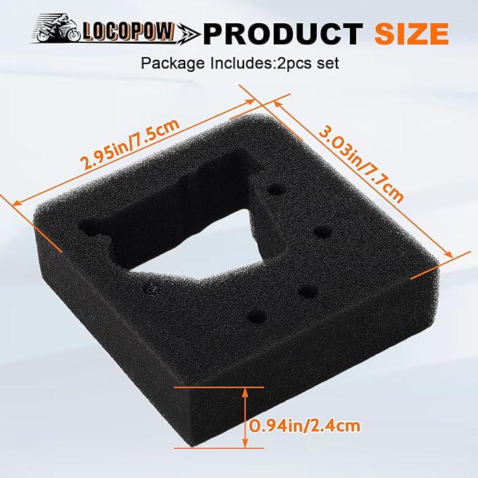 LOCOPOW 17211-ZM3-800 Air Filter Fits Honda GX31 GX22 GX 31 22 Engines FG100 Tiller Cultivator Pack of 2