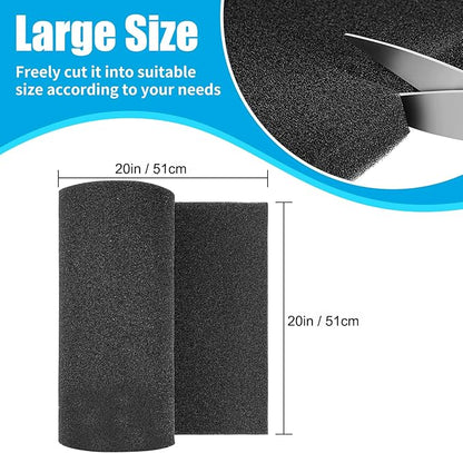AQUANEAT 2 Pack Aquarium Bio Sponge Filter Media Pad Cut-to-Size Open Cell Foam Sheet for Fish Tank Sump (20" x 20" x 0.5")