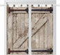 Farmhouse Wood Grain Living Room Curtains 84 Inch Length, Window Curtains Tab Top, Vintage Country Barn Gate Brown Light Filtering Window Treatments Drapes 42"x84" 2 Panel