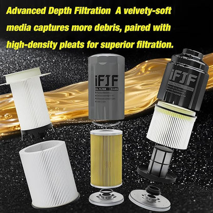 iFJF 68197867AA 68157291AA Fuel Filter and 5083285AA Oil Filter Replacement for Ram 6.7L 2013-2018 2500 3500 4500 5500 Diesel Engines Replaces 68065608AA 68197867AB 5016547AA