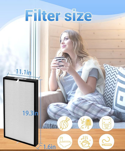 6-Pack AD5000 Replacement Filter Compatible with Air Doctor 5000 Air Purifier， Includes 2 Efficient Main Filter and 4 Activated Carbon Filters (Not Compatible with 5500 Series)