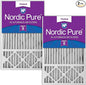 Nordic Pure 16x25x5 (Actual Size: 15 3/4 x 24 3/4 x 4 3/8) Honeywell/Lennox Replacement MERV 8 Air Filters 2 Pack
