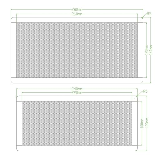140mm Fan Filter,HFEIX Computer Case Dustproof Magnetic Frame Mesh Black 2Pack(140x280mm)