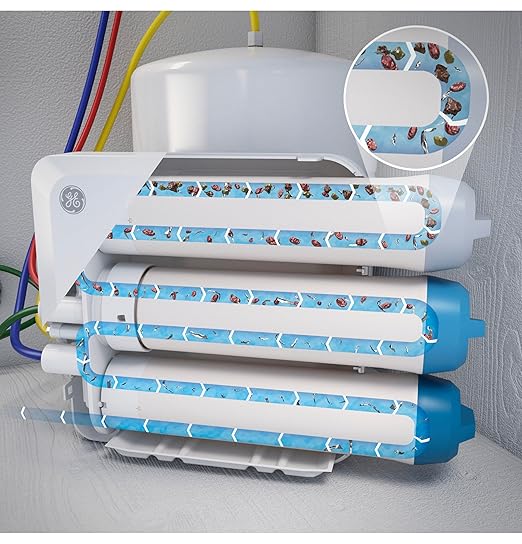 GE Membrane Filter Compatible with Select GE Under Sink Filtration Systems Including GXRQ18NBN, GNRQ18NBN, GXRV40TBN, Replace Every 12 Months, FQ18MN