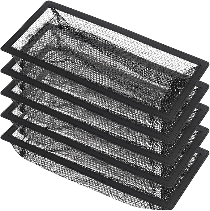 Floor Register Cover Trap,Floor Air Vent Cover Screen for Home Air Vent Filters 5-Pack Floor Vent Mesh Filters Net Trap… (4 x 12 Inch)