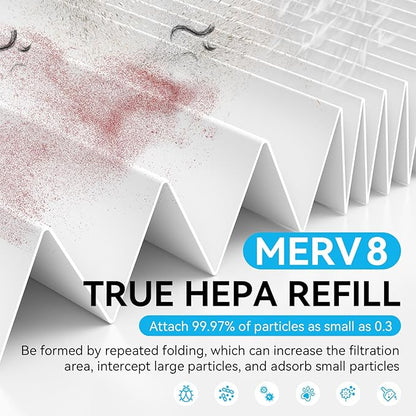 Reusable 14x20x1 Air Filter (MERV 8), 1 Foldable Frame + 6 Refills (Not Individual Filters), Greener HVAC AC Furnace Air Filters MPR 700&FPR 5(Actual Size:13.75"x19.75"x0.75")