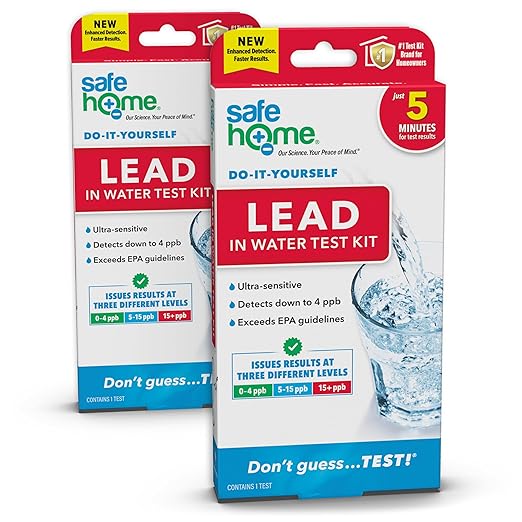 Safe Home® DIY Lead in Drinking Water Test Kit – Advanced Detection to 4 PPB – 5-Minute Test – 3 Levels of Test Results – EPA Lab Certified – Made in The USA – (2 Pack)