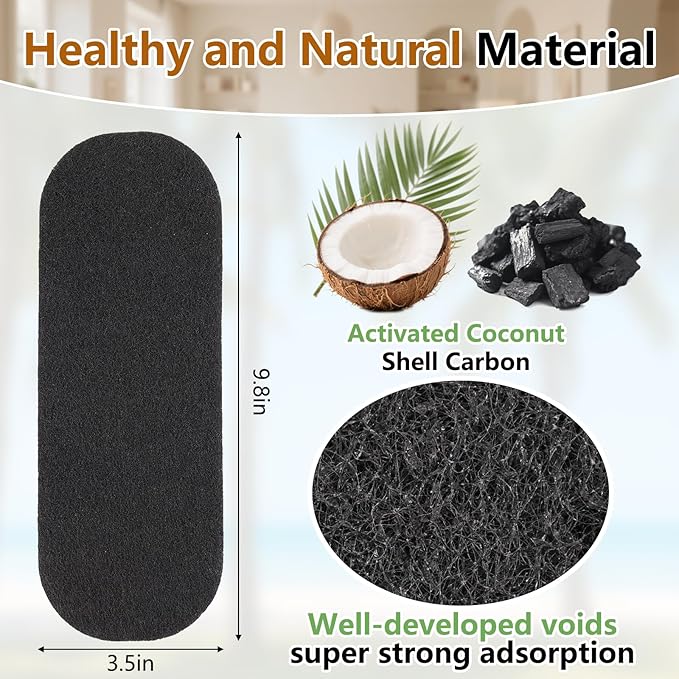 15 Pack Ceiling Fan Filters,Unscented Activated Coconut Shell Carbon Ceiling Fan Air Filters, Easy-Stick Universal Fit Filters,Bringing Fresher and Cleaner Air