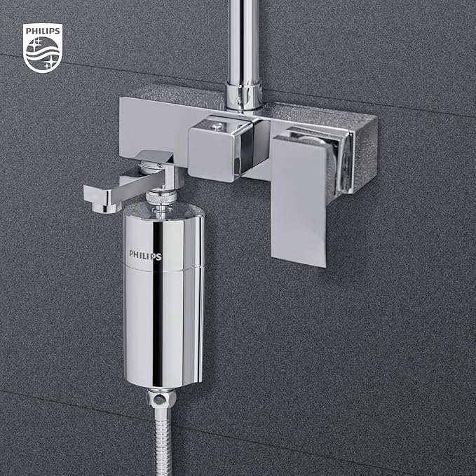 PHILIPS Shower Filter AWP1775CH/37, Water Softener for Hard Water, Shower Filtration with Double Mesh, Reducing Chlorine/Impurities/Rust Sediments for Handheld Showerhead, NSF Certified, Chrome