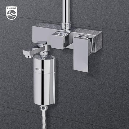 PHILIPS Shower Filter AWP1775CH/37, Water Softener for Hard Water, Shower Filtration with Double Mesh, Reducing Chlorine/Impurities/Rust Sediments for Handheld Showerhead, NSF Certified, Chrome