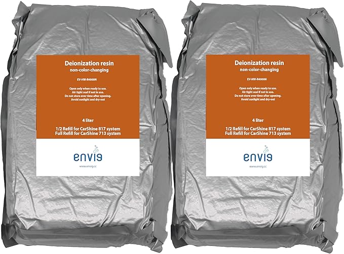 Envig Mixed Bed Deionization Non-Color-Changing DI Resin Filter Cartridge Refill - Pack of 2 (4L / 6.6 lb per Pack)