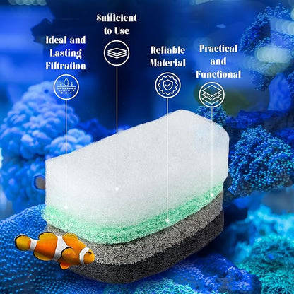 26 Pcs Canister Filter Maintenance Kit Compatible with Fluval 106/107/206/207, Quick-Clear Water Polishing Pad, Ammonia/Phosphate/Nitrite Remover Pads, Silicone Lube