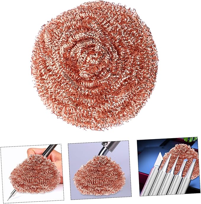 10pcs Copper Cleaning Balls for Soldering Iron Tips Nozzle Cleaner Soldering Ball Dry Use Safe and Clean