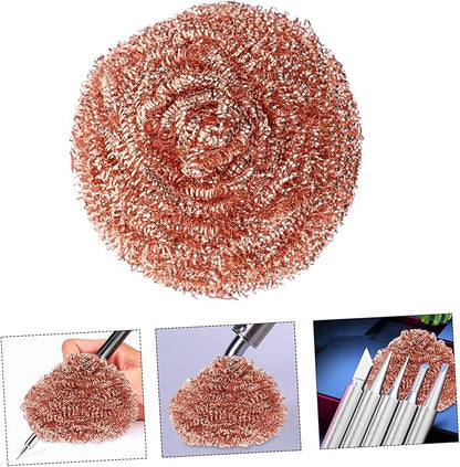 10pcs Copper Cleaning Balls for Soldering Iron Tips Nozzle Cleaner Soldering Ball Dry Use Safe and Clean