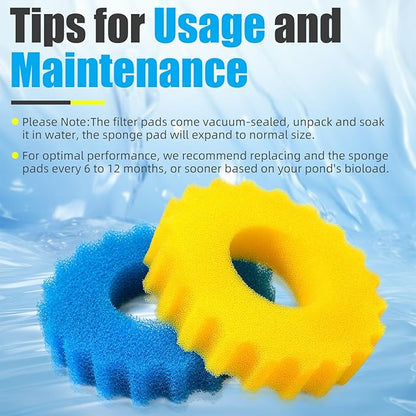 AQUANEAT Replacement Sponge Filter Media Pad Compatible With VIVOHOME/VEVOR/VIVOGROW 1580/1840 GPH or SUNSUN CPF-2500/3500 Pressure Pond Filter for Koi Fish