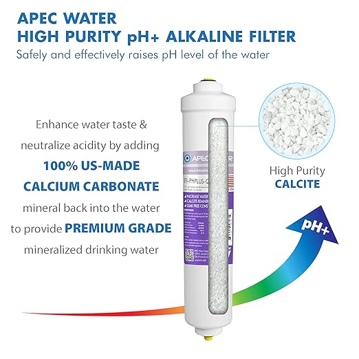 APEC WATER | Reverse Osmosis Water Filter, Alkaline 6-Stage RO System, pH+ Remineralization for Natural Spring Taste, Under Sink Filter WQA Certified to Remove 1K+ Impurities, 90 GPD - RO-PH90
