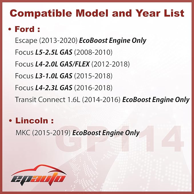 EPAuto GP114 (CA11114) Engine Air Filter Replacement for Ford Escape 1.5L/1.6L/2.0L (2012-2020), Focus Gas (2012-2018), Transit Connect 1.6L (2014-2016), Lincoln MKC (2015-2019) - Fits EcoBoost Engine
