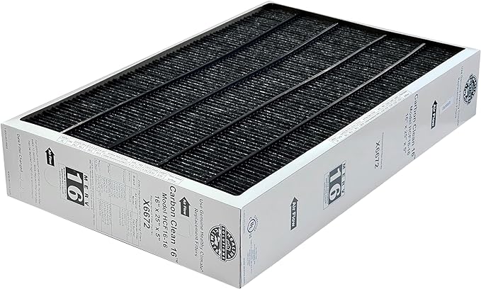 Lennox Healthy Climate X6672 16x25x5 Healthy Climate Carbon-Clean MERV 16 Filter Bundle with Same Day Supply Filter Change Reminder Magnet (5-Pack)