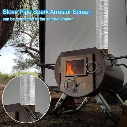 PATIKIL 2.4 Inch Stove Pipe Spark Arrestor Screen, 2Pcs 304 Stainless Steel Filter Chimney Flue 0.06 Inch Hole for Camping Tent Stove Accessories Vent Exhaust