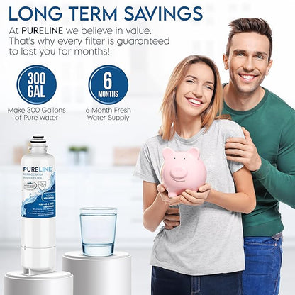 Pureline Replacement for Bosch® Ultra Clarity® Pro Water Filter, BORPLFTR50, 11025825, BORPLFTR55, 12028325, 11032531, 12033030, B36CT80SNS, B36CL80ENS, WFC100MF Refrigerator Water Filter (2 Pack)